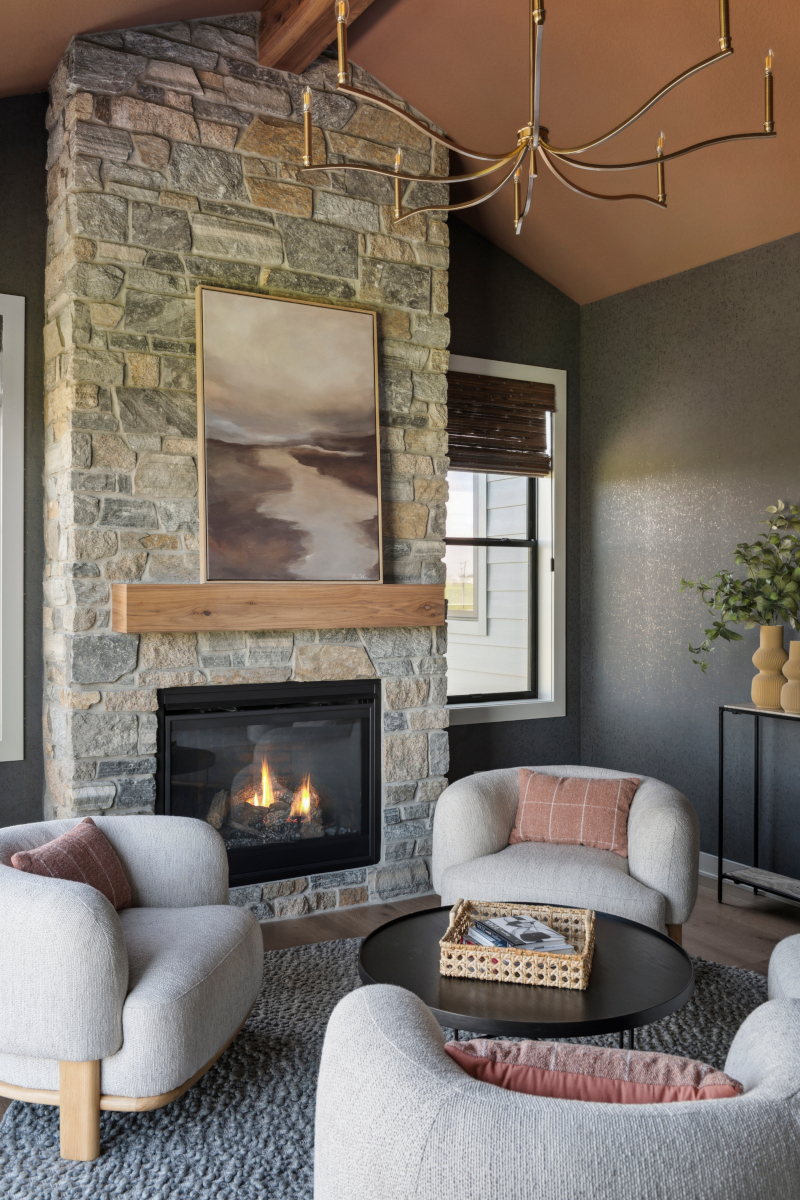 custom home living space