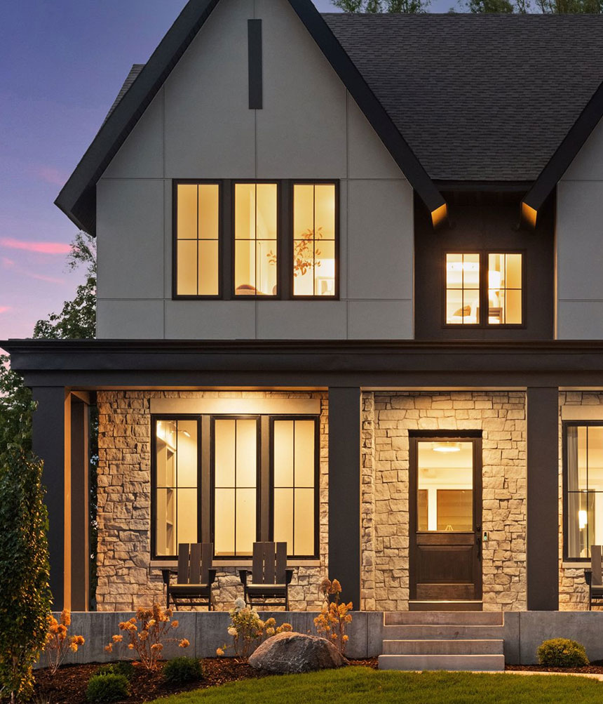 front side of a custom home