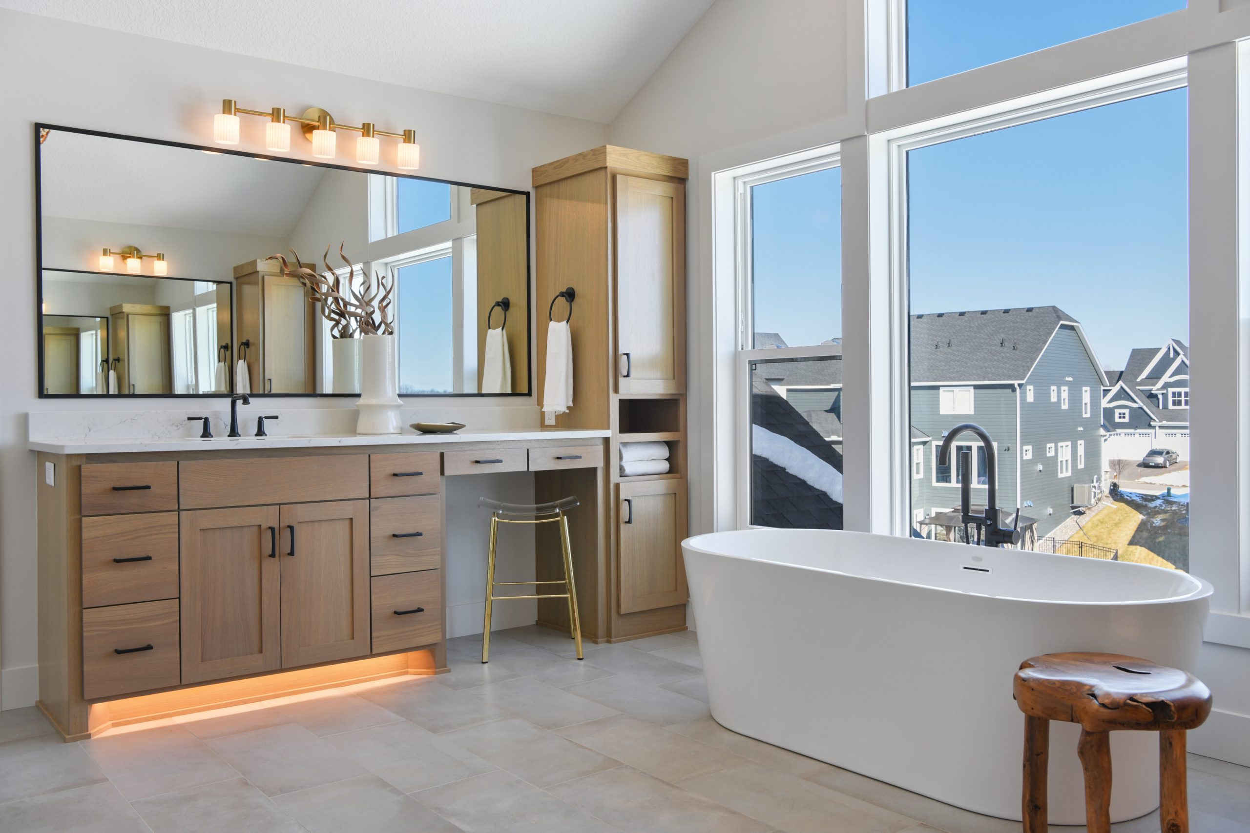 A modern bathroom showcasing bathroom design trends.